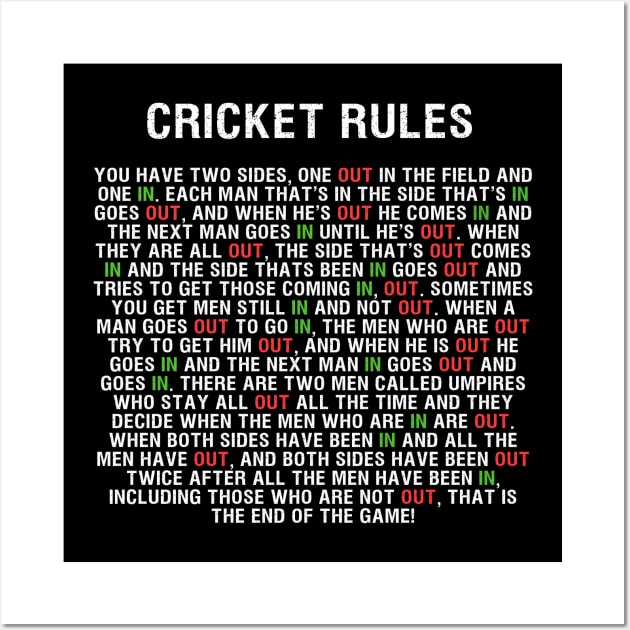 Cricket Rules Wall Art by isstgeschichte